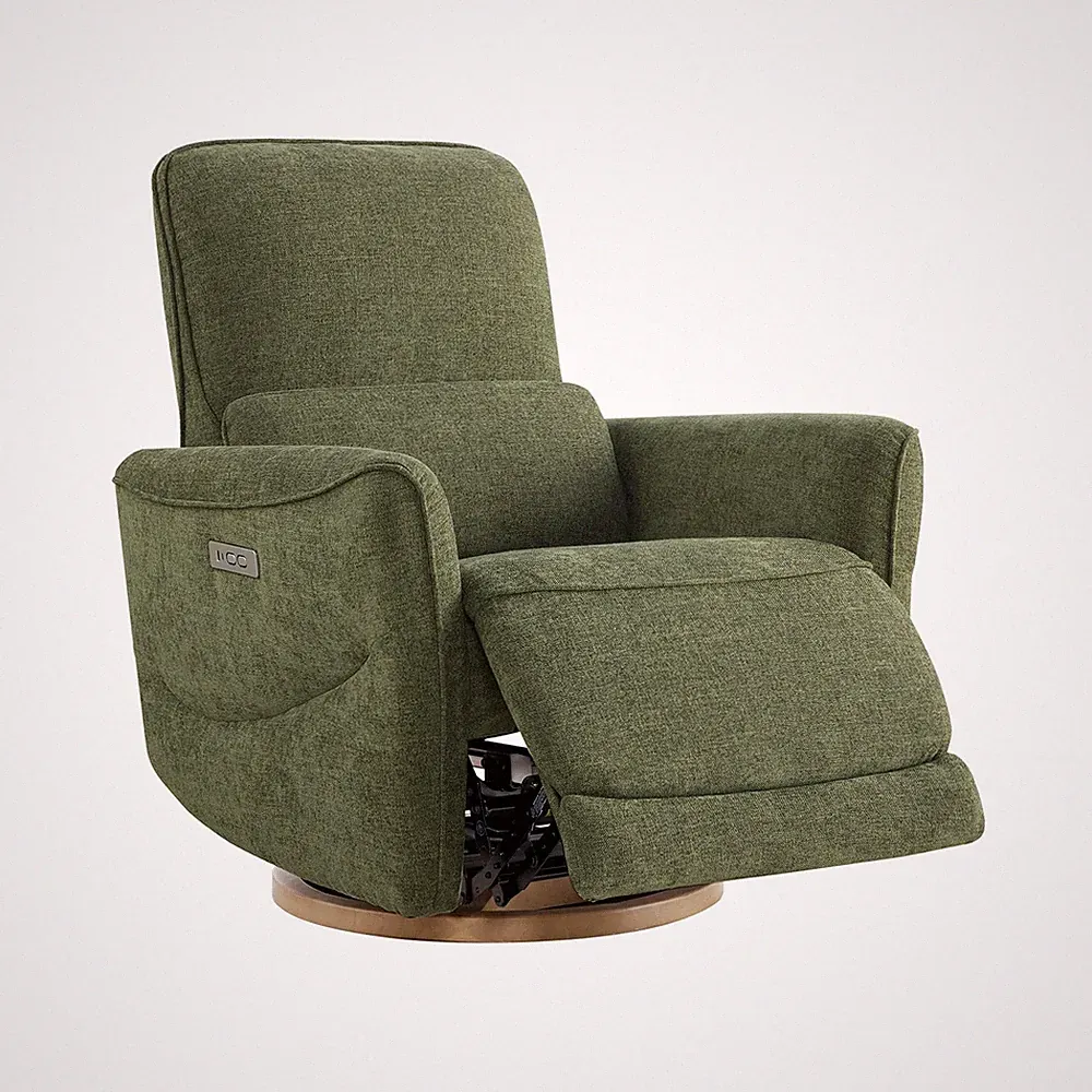 CHITA Power Nursery Rocking Chair, Swivel Glider Recliner Chair with Solid Wo...